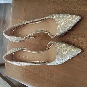 Gold rhinestone heels